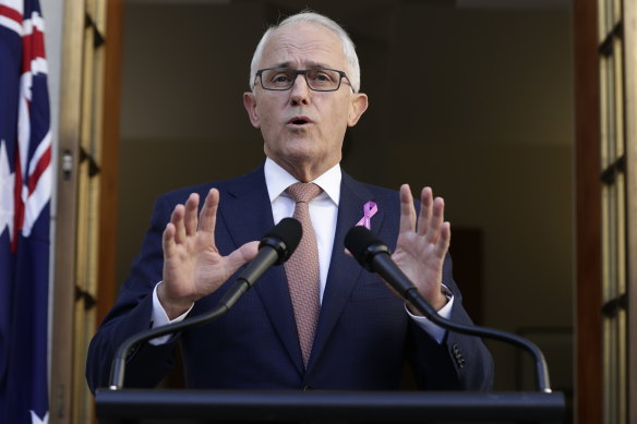 Prime Minister Malcolm Turnbull delivers a press statement at Parliament House in Canberra on Thursday.