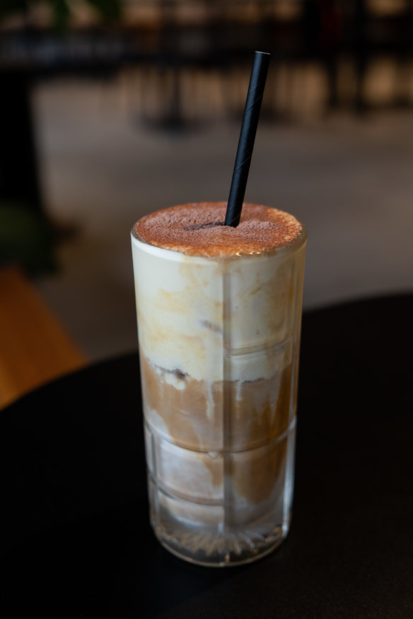 Iced tiramisu latte from Plate Cafe at Sydney Olympic Park.