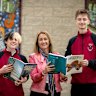 Ringwood Secondary College is among the top 10 schools that offer the most VCE subjects in the state. Principal Rosina Fotia alongside students Miranda Wainright (left) and Liam Groseclos (right).