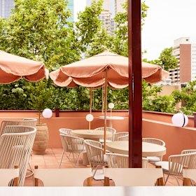 The third-storey rooftop terrace on Bourke Street.