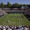 Men’s singles match during the Wimbledon tournament in London. 