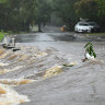 Flooding on Bowman Parade in the suburb of Bardon.