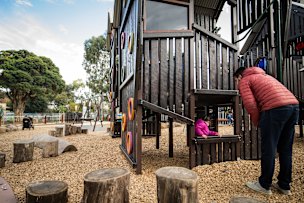 A playground in Brunswick is reopened on Friday.