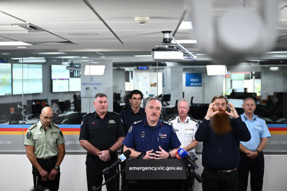 CFA chief officer Jason Heffernan speaks to media during the Australasian Fire and Emergency Service Authorities Council (AFAC) seasonal bushfire outlook launch in Melbourne.