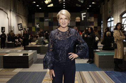 Julie Bishop attends Fashion Week to give a tribute to Carla Zampatti. 
