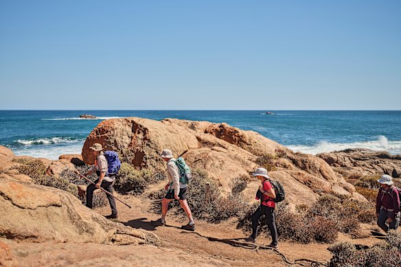 Walking a coastal stretch of the Cape to Cape track.