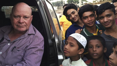 Murdoch in a refugee camp in Bangladesh covering the Rohingya crisis last year.