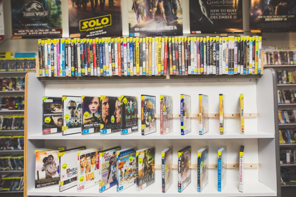 The Australian film section at Canberra's last DVD rental store, Network Video Charnwood.