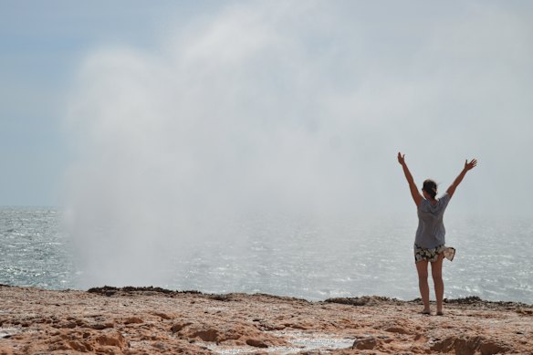 Carmen at the blowholes near Carnarvon.