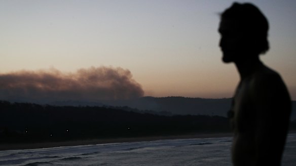 Tathra resident Clint Morehead  stayed back in Tathra during the bushfire the previous night.