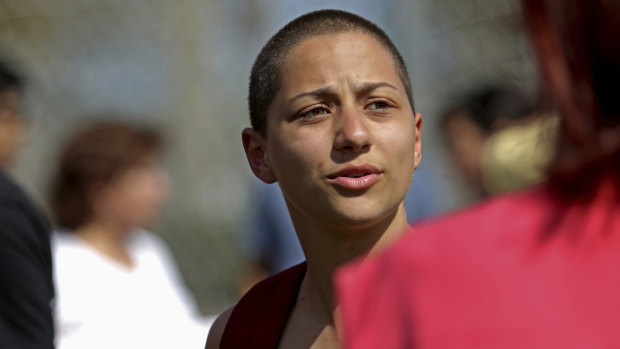 Emma Gonzalez, a senior who survived Wednesday's shooting and has focused their anger at President Donald Trump.