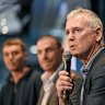 Adam Simpson (right), the 2018 West Coast premiership coach, is a part-time consultant at Carlton. He spoke last year at an AFL club leaders luncheon alongside Blues skipper Patrick Cripps (left) and Simon Goodwin.