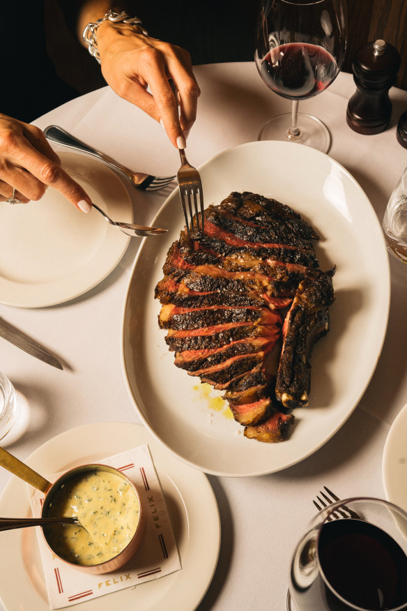 Côte de boeuf, 1kg pasture fed rib eye on the bone.