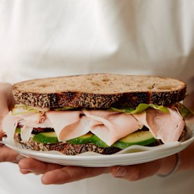 Morning Market’s ham and salad sandwich.