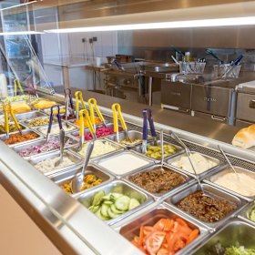 Choose your salads from the salad bar.