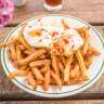 Fried eggs on chips at the Bunyip Hotel in Cavendish, Victoria.