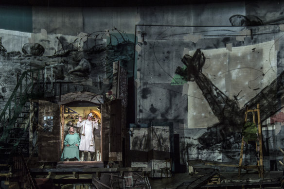 A scene from artist and director William Kentridge's extraordinary Wozzeck.