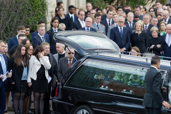 Stuart Kelly’s funeral at The King’s School, Parramatta. 