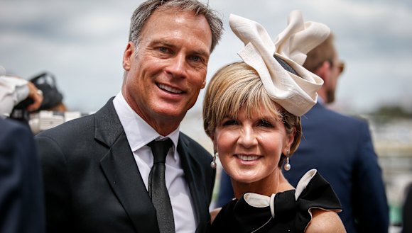 David Panton and Julie Bishop pictured at Derby Day in 2015.  