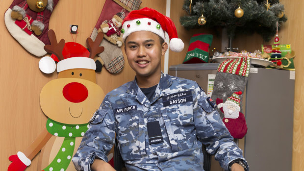 Jericho Sayson is spending Christmas in the Middle East with the Australian Defence Force.