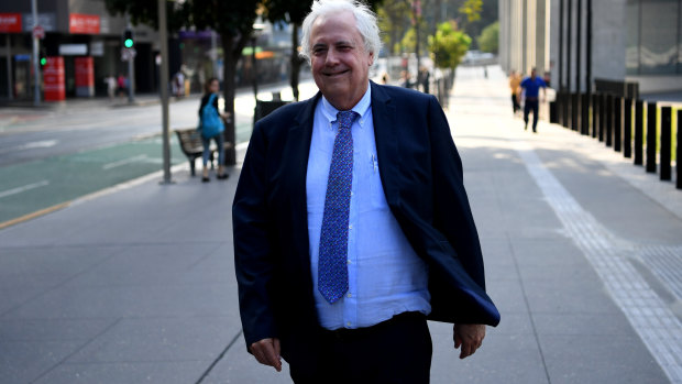 Businessman Clive Palmer outside court.