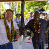 Andrew Forrest and Papua New Guinea Prime Minister James Marape during the unveiling at Gasmata.
