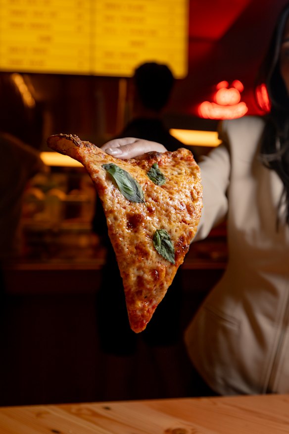 Slices are the speedy option, baked and reheated to order.