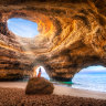 Natural sea cave of Benagil, Algarve, Portugal.