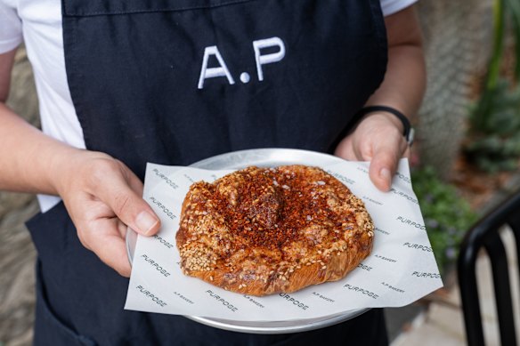 An Aleppo pepper and asiago  cheese scroll from A.P Bakery.