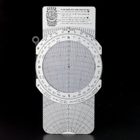 An E-6B computer, which fits neatly into a pilot’s shirt pocket.