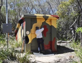 The entrance to the bunker on North Head. 