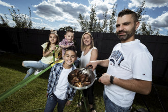 Happy Easter: the Manolis family of Mt Waverley celebrated a smaller scale Orthodox Easter this year.