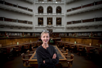 In the Dome, alone, for now: State Library of Victoria CEO Kate Torney.