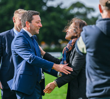 Gladys Liu and Matthew Guy during the federal election campaign.