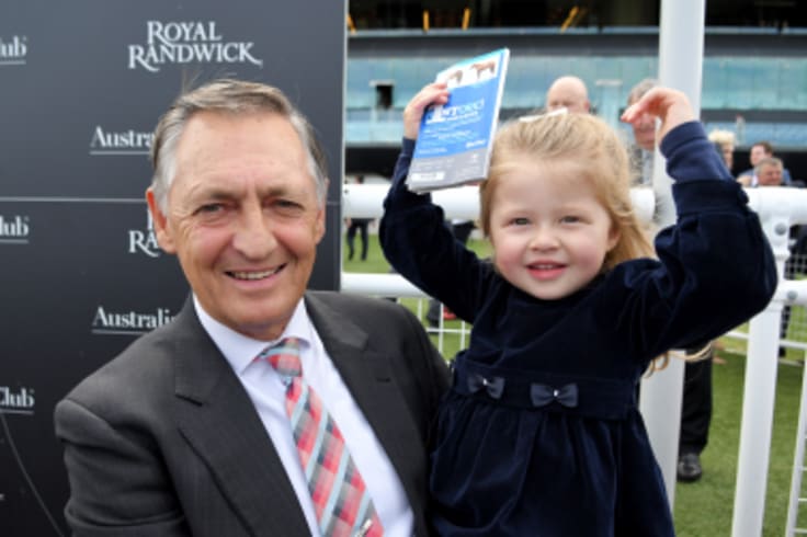 Lucky charm: Trainer Peter Snowden with his granddaughter Demi Harvey.