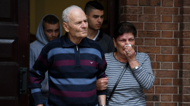 Family of Diego Carbone leave the NSW Supreme Court in Sydney on  Thursday.