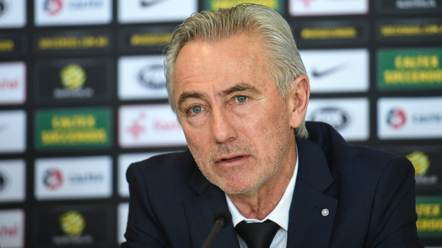 Tough start: Bert van Marwijk speaks after his first game in charge of the Socceroos.