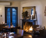 The roaring fireplace at the Merrijig Inn.