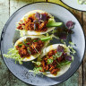 Chilli pork bao with cucumber. 