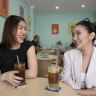 Cookie Boonhoi and Maima Thanawarankul drink a Cold Brew and Espresso Yuzu Fizz at Ickle Coffee in Kingsgrove.