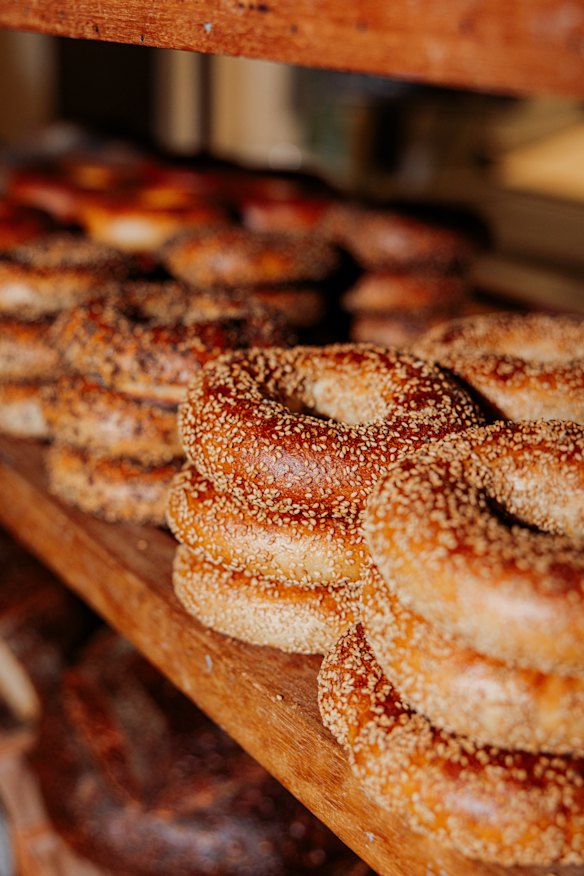 Seeded bagels. 