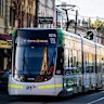 Trams on Brunswick Street, Fitzroy, are slowed down by vehicles - an issue found across the network. 