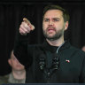 US Vice President J.D. Vance speaks at the US military’s Pituffik Space Base in Greenland on Friday.