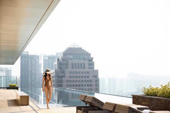 Poolside at the Como Singapore.