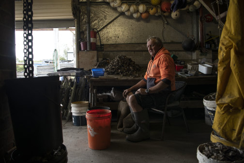 Batemans Bay oyster farmer Rick Christensen fought the bushfires from his small shed on the Clyde River.
