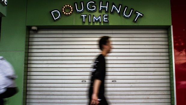The Doughnut Time store in Albert Street, Brisbane, was closed on Sunday, March 4, 2018