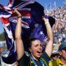 Jess celebrates at the medal ceremony.