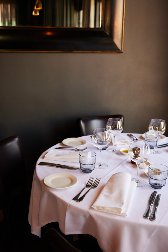The elegant dining room.