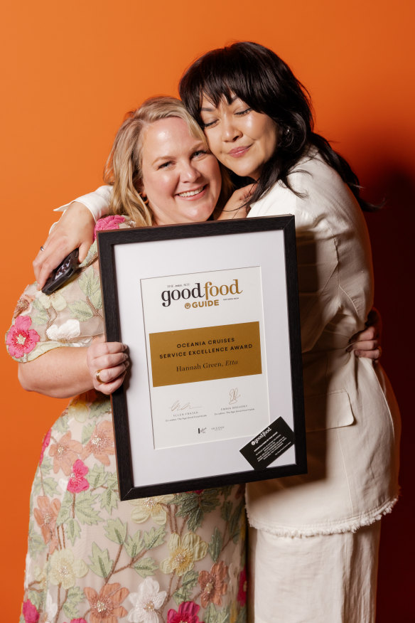 Etta owner Hannah Green, winner of the Service Excellence award, with Etta chef Rosheen Kaul.