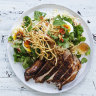 Karen Martini’s five-spice pork chops with wombok and pickled apple slaw